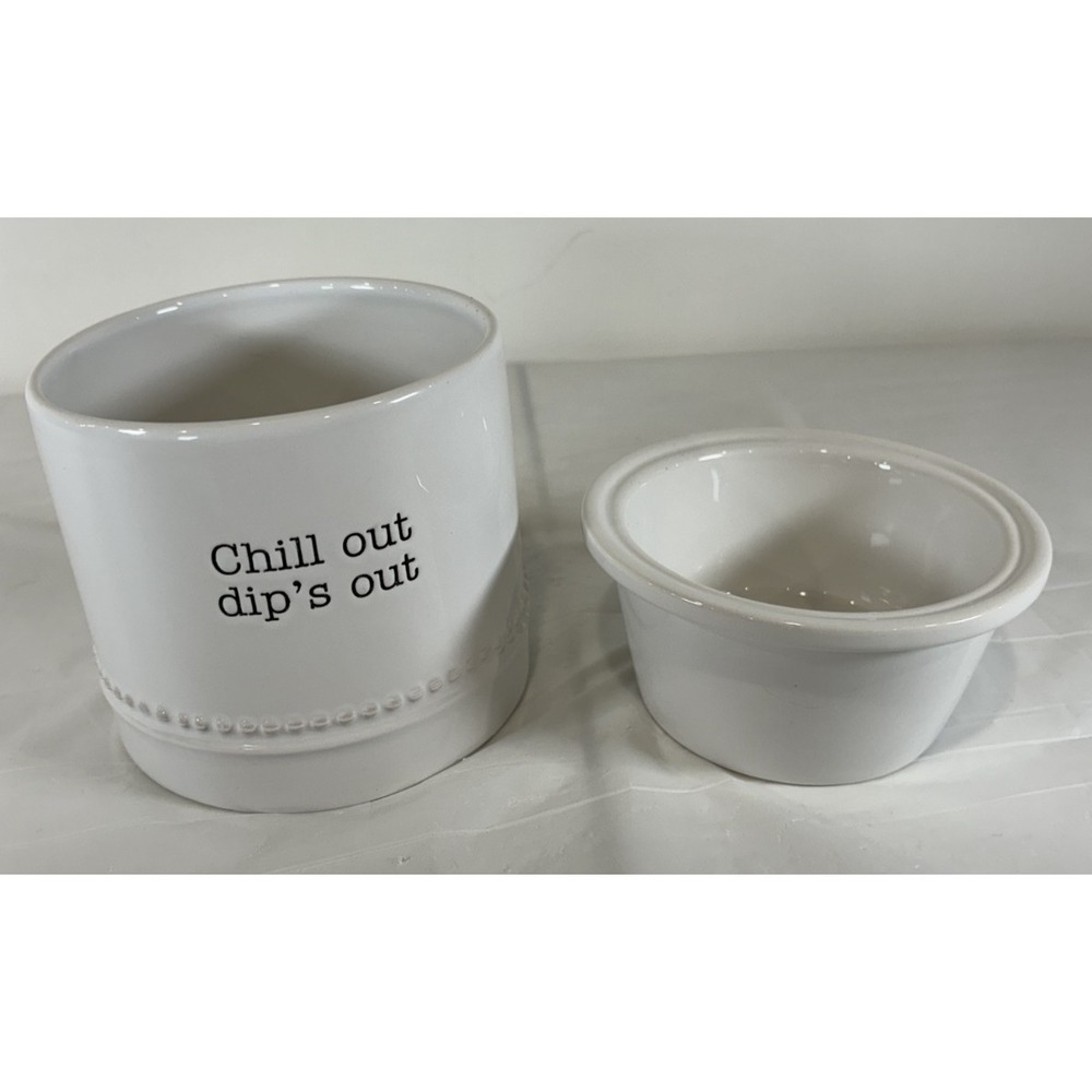 Mud Pie Dip Chiller Circa Bowl "Chill out dip's out"